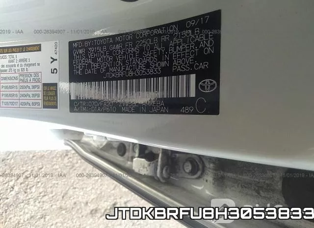 JTDKBRFU8H3053833 фото 10