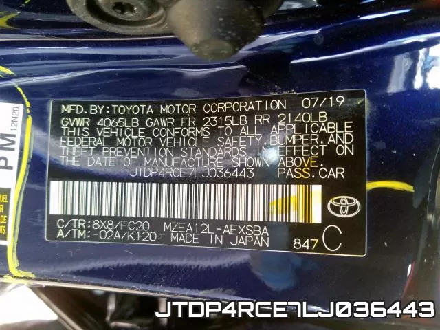 JTDP4RCE7LJ036443 фото 2