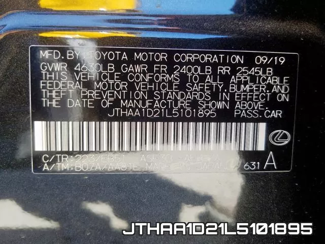 JTHAA1D21L5101895 фото 2