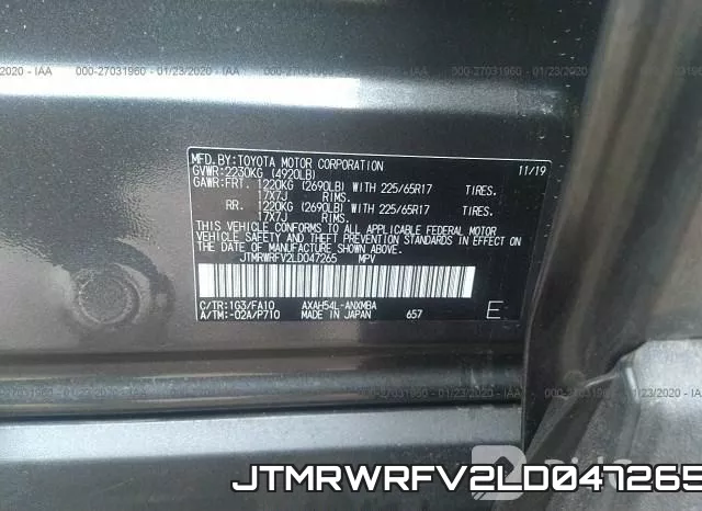 JTMRWRFV2LD047265 фото 10