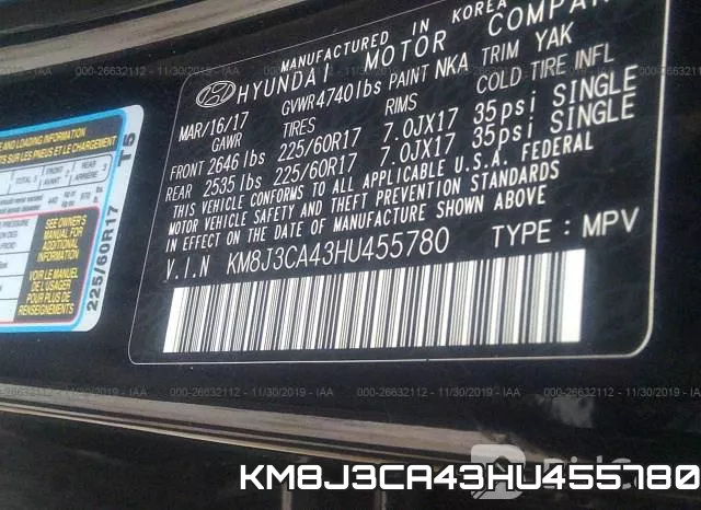 KM8J3CA43HU455780 фото 10