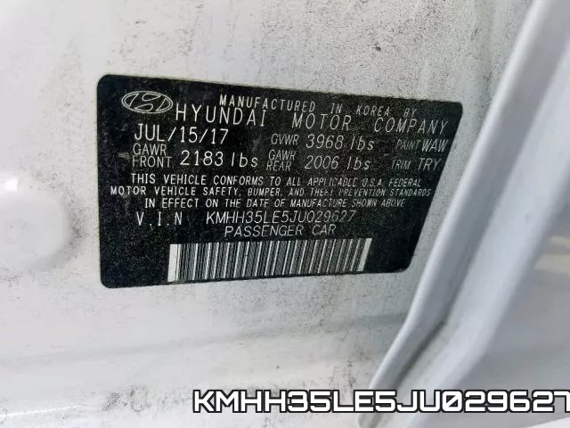 KMHH35LE5JU029627 фото 2