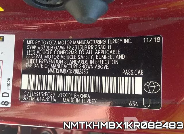 NMTKHMBX1KR082483 фото 10