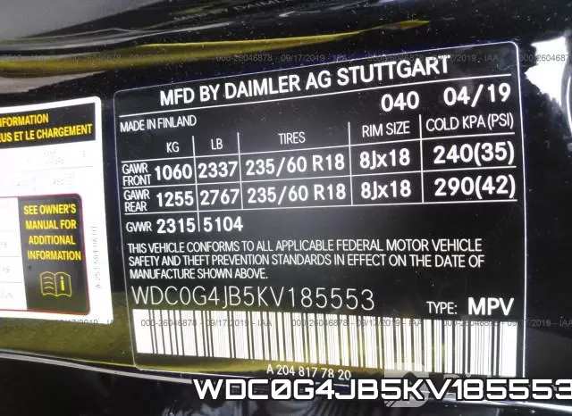 WDC0G4JB5KV185553 фото 10