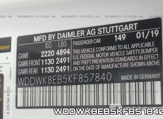 WDDWK8EB5KF857840 фото 10