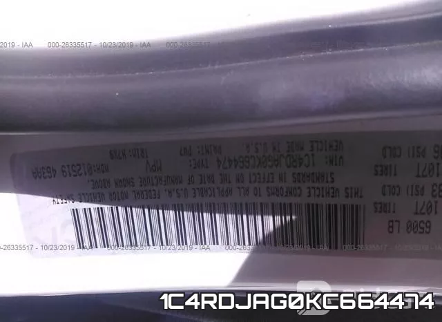 1C4RDJAG0KC664474 фото 10