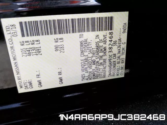 1N4AA6AP9JC382468 фото 2