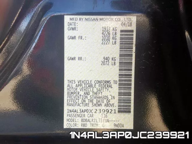 1N4AL3AP0JC239921 фото 2