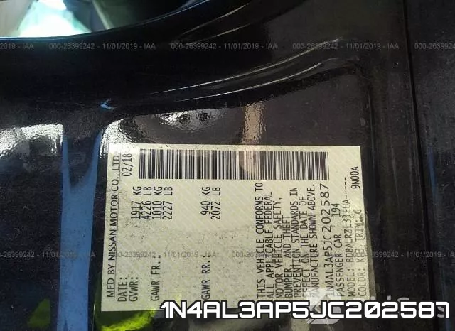 1N4AL3AP5JC202587 фото 10