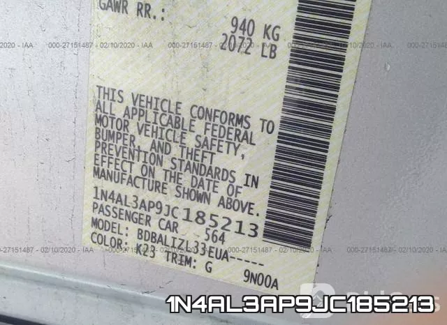 1N4AL3AP9JC185213 фото 10