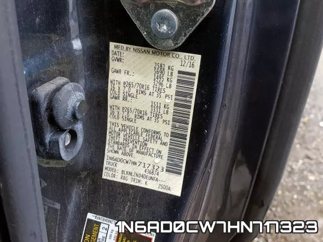 1N6AD0CW7HN717323 фото 2