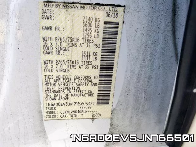 1N6AD0EV5JN766501 фото 2