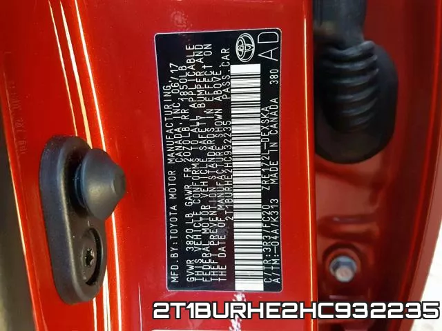 2T1BURHE2HC932235 фото 2