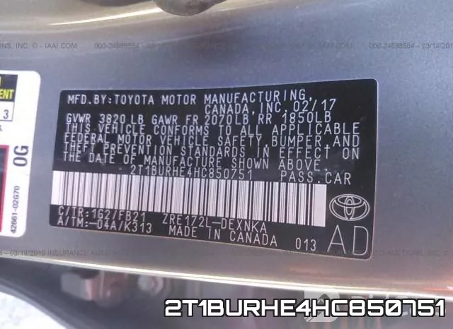 2T1BURHE4HC850751 фото 10
