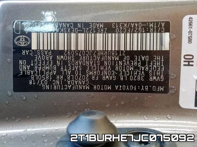 2T1BURHE7JC075092 фото 2