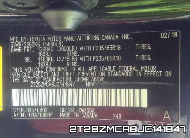 2T2BZMCA8JC141847 фото 10