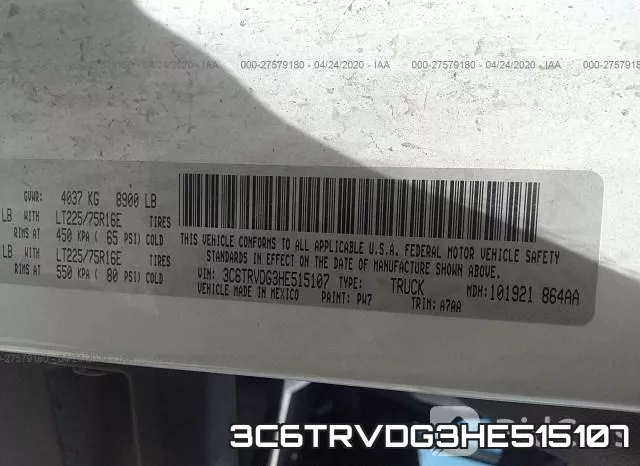 3C6TRVDG3HE515107 фото 10