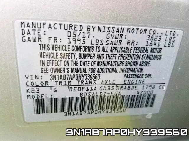 3N1AB7AP0HY339560 фото 2