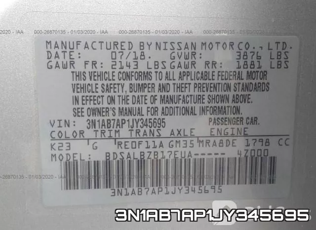 3N1AB7AP1JY345695 фото 10
