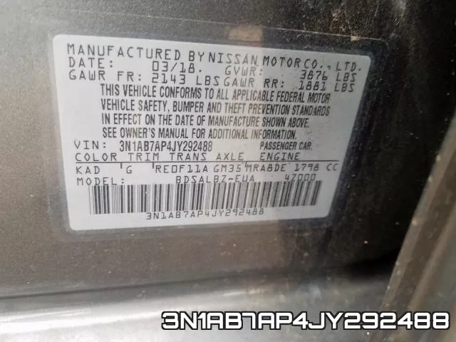 3N1AB7AP4JY292488 фото 2