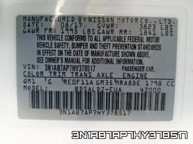 3N1AB7AP7HY378517 фото 2