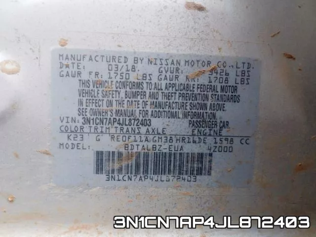 3N1CN7AP4JL872403 фото 2