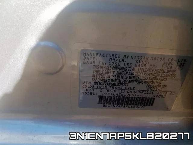 3N1CN7AP5KL820277 фото 2