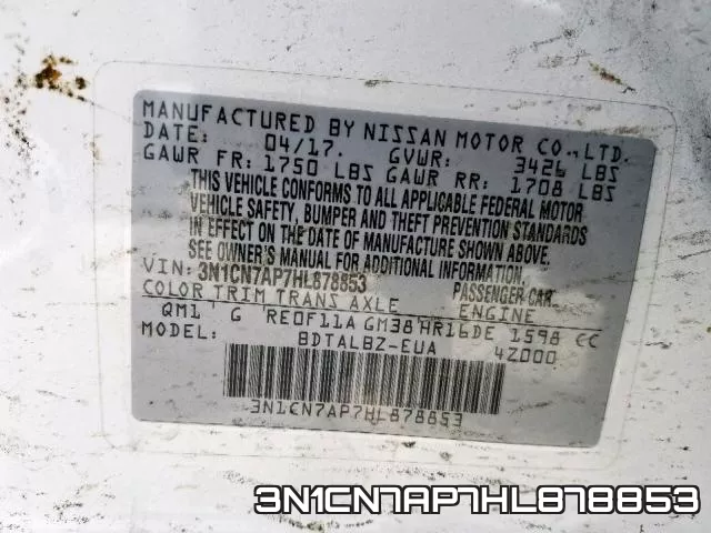 3N1CN7AP7HL878853 фото 2