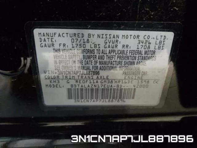 3N1CN7AP7JL887896 фото 2
