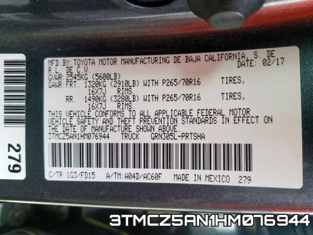3TMCZ5AN1HM076944 фото 2
