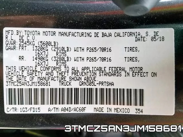3TMCZ5AN3JM158681 фото 2