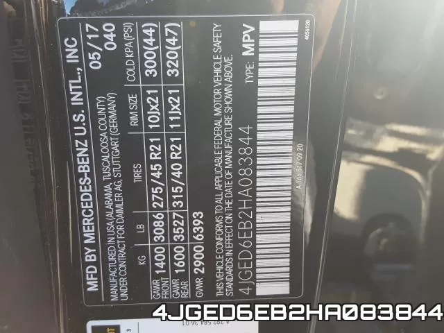 4JGED6EB2HA083844 фото 2