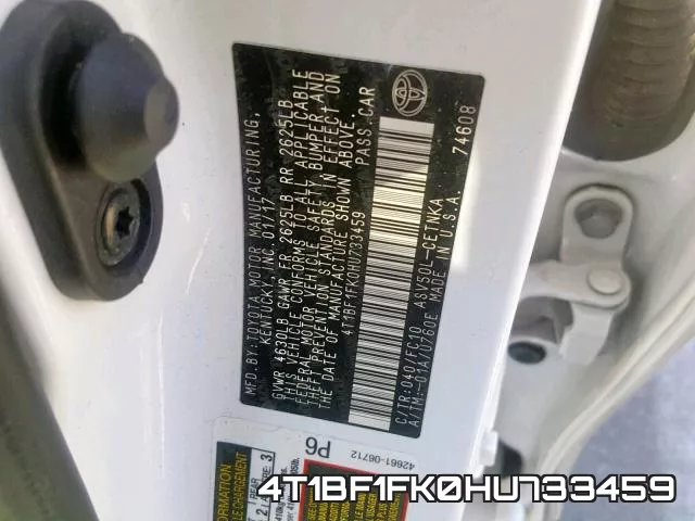 4T1BF1FK0HU733459 фото 2