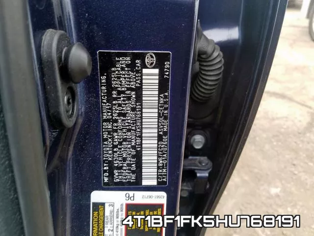 4T1BF1FK5HU768191 фото 2