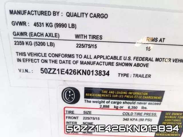 50ZZ1E426KN013834 фото 2