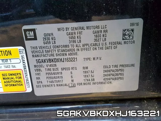 5GAKVBKDXHJ163221 фото 2