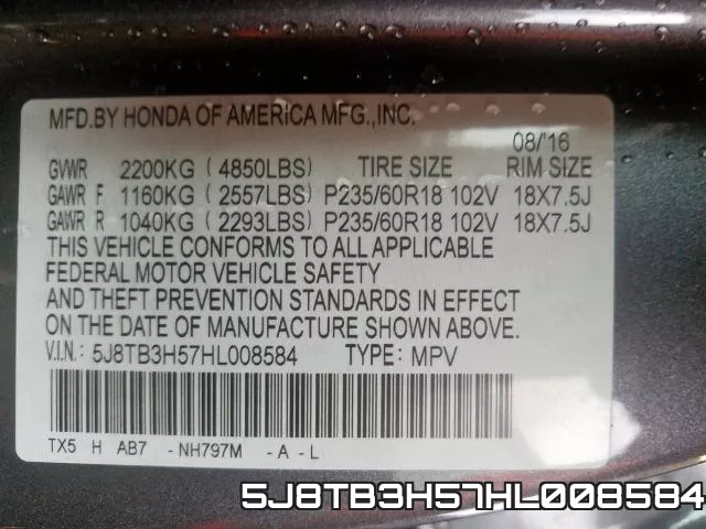 5J8TB3H57HL008584 фото 2