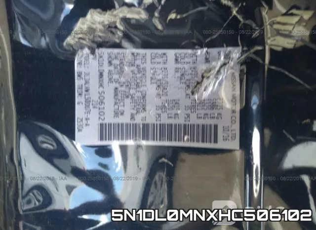 5N1DL0MNXHC506102 фото 10