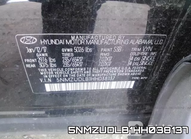 5NMZUDLB1HH038137 фото 10