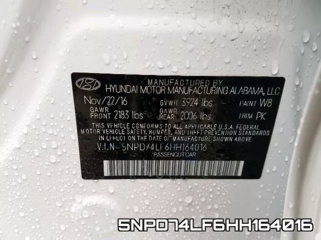 5NPD74LF6HH164016 фото 2
