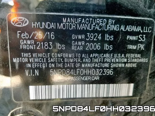 5NPD84LF0HH032396 фото 2