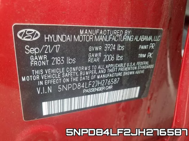 5NPD84LF2JH276587 фото 2
