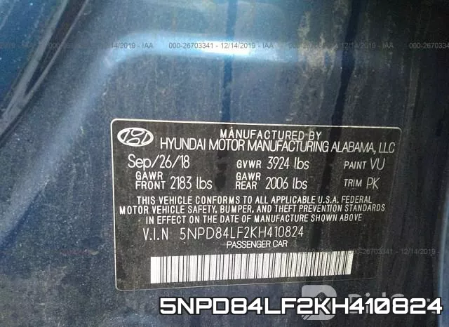 5NPD84LF2KH410824 фото 10
