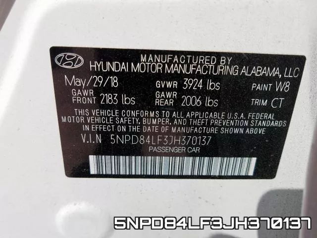 5NPD84LF3JH370137 фото 2