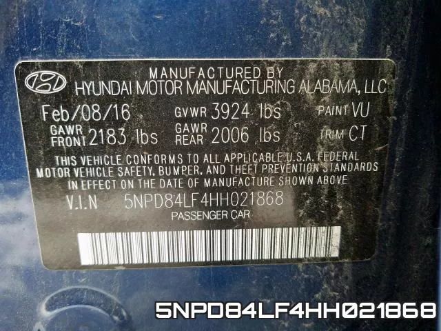 5NPD84LF4HH021868 фото 2