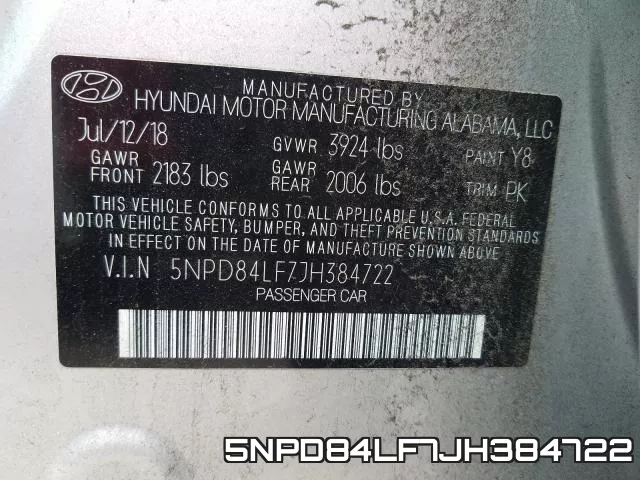 5NPD84LF7JH384722 фото 2