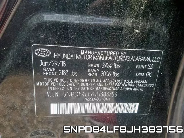 5NPD84LF8JH383756 фото 2