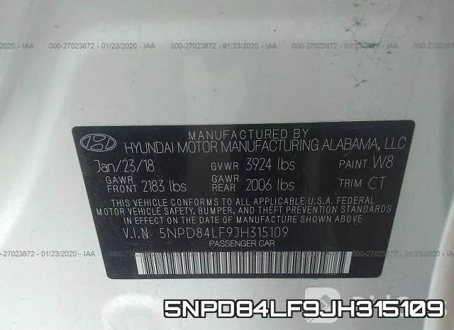 5NPD84LF9JH315109 фото 10