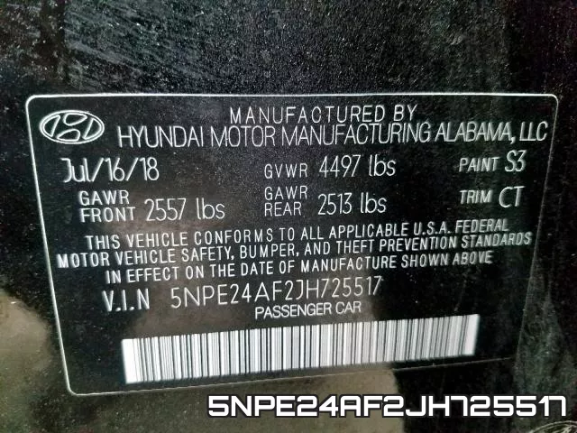 5NPE24AF2JH725517 фото 2
