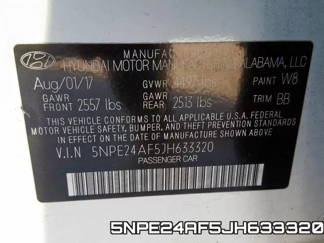5NPE24AF5JH633320 фото 2
